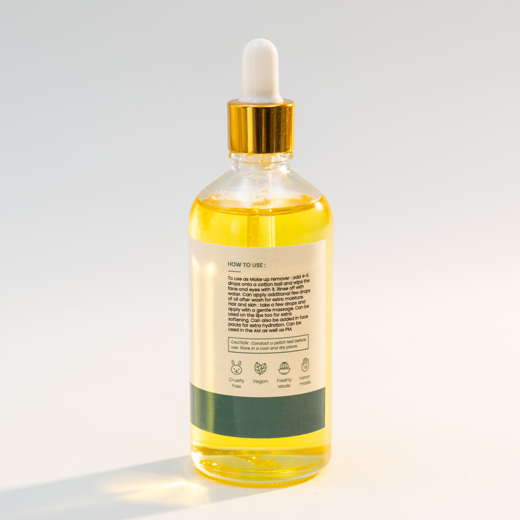 Linen Water's hydrating Jojoba Skin & Hair Oil supports healthy, glowing skin, promotes softness, and restores moisture balance.
