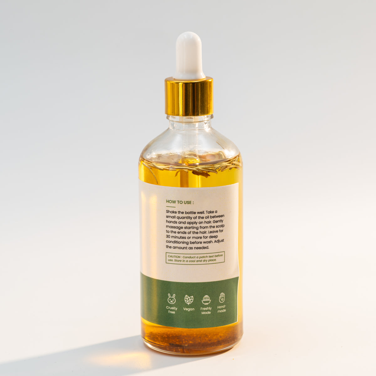 For balanced, healthy hair, this light herbal hair oil strengthens roots, cleanses the scalp, and gives back shine.