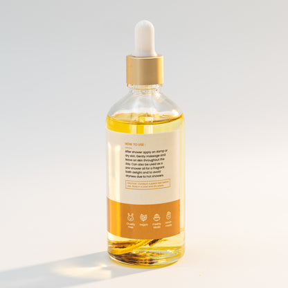 Ylang, orange, and patchouli are added to this hydrating and relaxing body oil from Linen Water to provide deep skin nourishment.